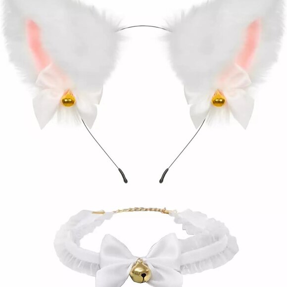 Cat Ears Headband For Women & Girls - Faux Fur Ears With Bells, Perfect For Cosp - Picture 1 of 3